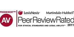 AV Preeminent | LexisNexis | Martindale-Hubbell | Peer Review Rated | For Ethical Standards and Legal Ability | 2011